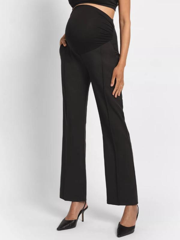 Rosannah Over Bump Bootcut Maternity Trousers in Black