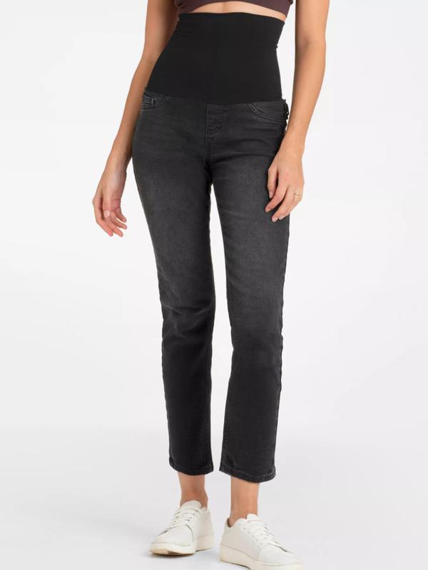 Orion Post-Maternity Straight Leg Jeans in Black