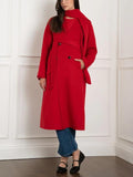 Dell Double Breasted Maternity Coat in Red
