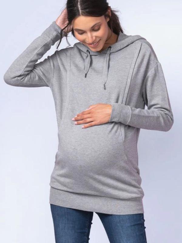 Pernella Maternity & Nursing Hoodie in Grey