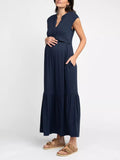 Drew Maternity Maxi Dress in Navy