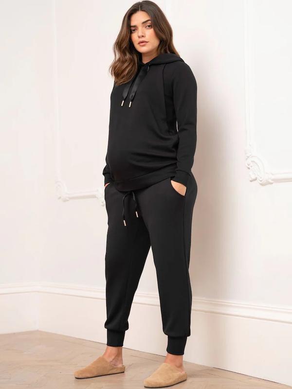 Atticus Overbump Modal Knit Maternity Joggers in Black
