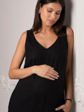 Aliza V-Neck Nursing Tank Top in Black