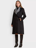 Sierra Wool-Blend Maternity Wrap Coap in Black