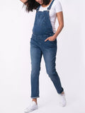 Travis Tall Slim Leg Maternity Overalls 31" Inseam in Blue
