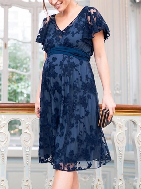 Diane Formal Maternity Dress in Navy