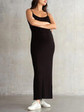 Heather Ribbed Maternity Bodycon Dress in Black