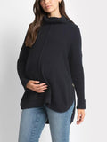 Bertram Roll Neck Maternity Sweater in Navy