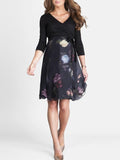 Petunia Maternity & Nursing Dress in Black Floral