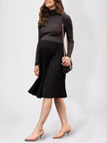 Marie Maternity & Nursing Pleated Dress in Charcoal / Black