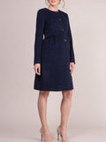 Natasha Cashmere Maternity Coat in Navy