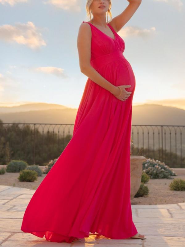 Amaryllis Maternity Maxi Dress in Pink