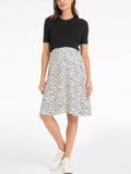 Pollyanna 2-in-1 Maternity & Nursing Dress in Black / Ecru