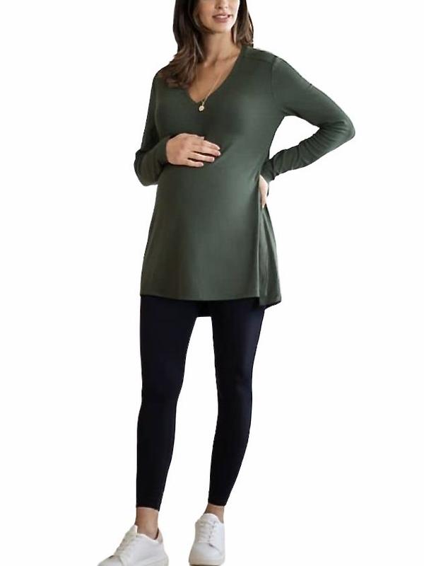 Babbi Skin to Skin Babywearing Jersey Wrap Top in Khaki