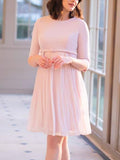 Sophian Pleated Maternity Dress in Blush