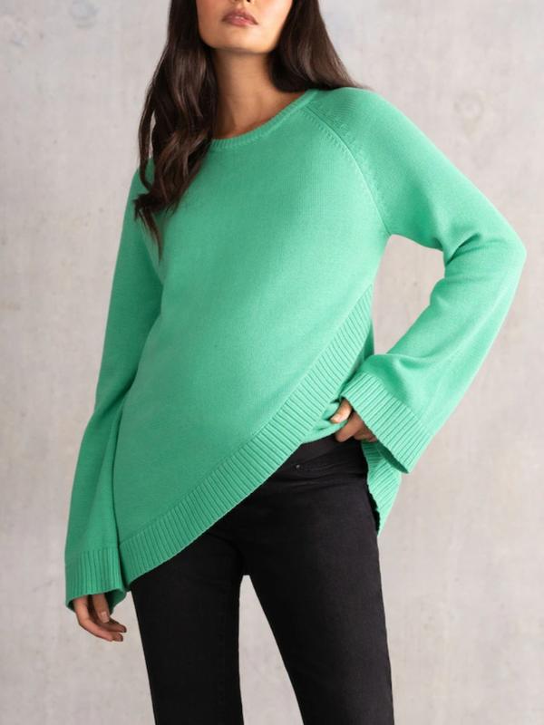 Karev Crossover Maternity Sweater in Mint