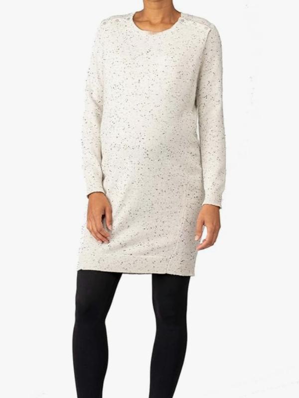 Fonda Maternity & Nursing Sweater Dress in Cream