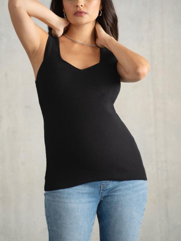 Dixie Ribbed Maternity Top in Black