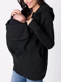 Connor 3-in-1 Maternity and Babywearing Zip-Up Hoodie in Black