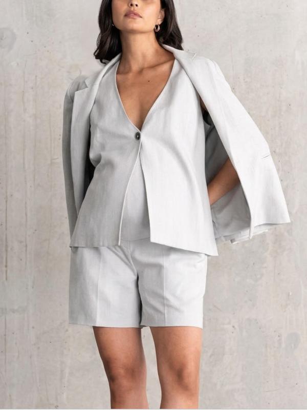 Morgan Maternity Tailored Shorts in Grey