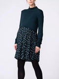 Maura Maternity & Nursing Sweater Dress in Green