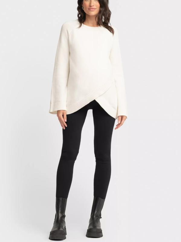 Karev Crossover Maternity Sweater in Ecru