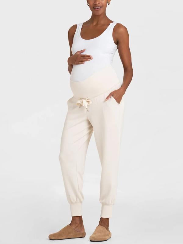 Atticus Overbump Modal Knit Maternity Joggers in Cream