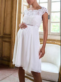Lyvia Lace Maternity Dress in Ivory