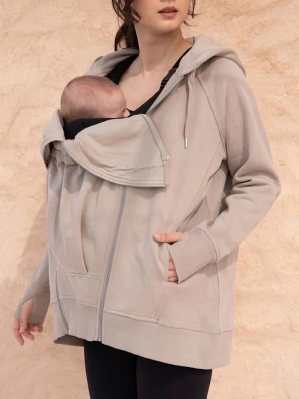 Jetta 2-in-1 Maternity Babywearing Zip Up in Taupe