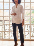 Ally Broderie Maternity Blouse in Cream
