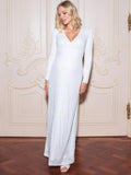 Akari Sequin Maternity Maxi Dress in Ivory