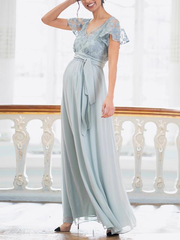 Bianca Maternity Gown in Sage
