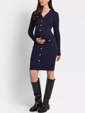 Stelios Maternity Sweater Dress in Navy