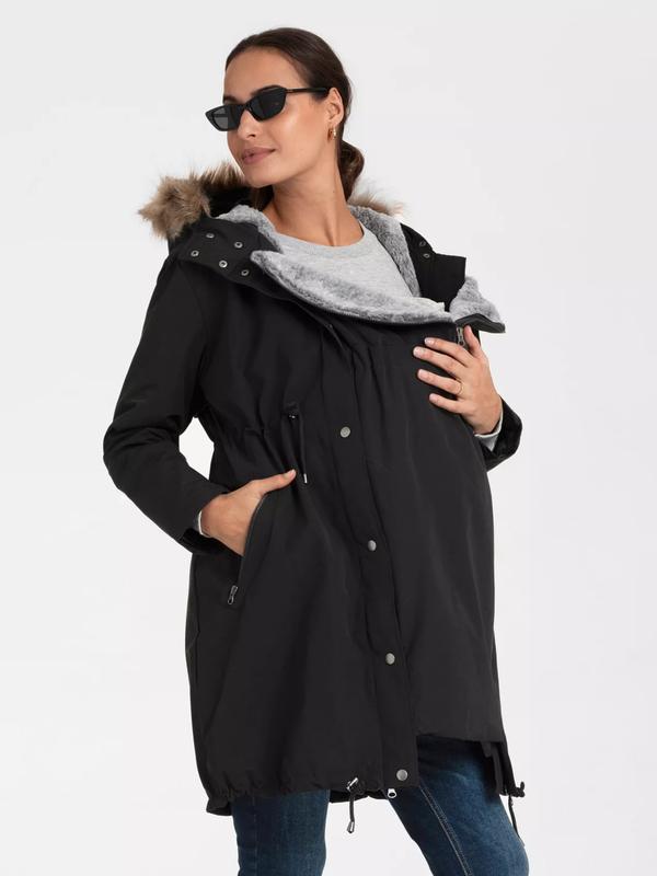 Valetta 3-in-1 Maternity & Babywearing Coat in Black