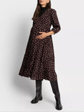 Margie Maternity & Nursing Dress in Brown