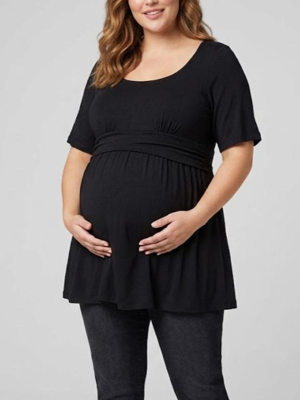 Hani Maternity & Nursing Tunic in Black
