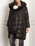 Malika Maternity 2-in-1 Belted Puffer in Black