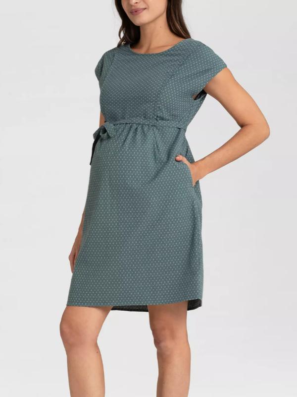Loulia Belted Maternity Dress in Sage
