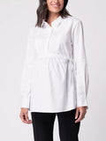 Larissa Button Down Maternity Shirt in White