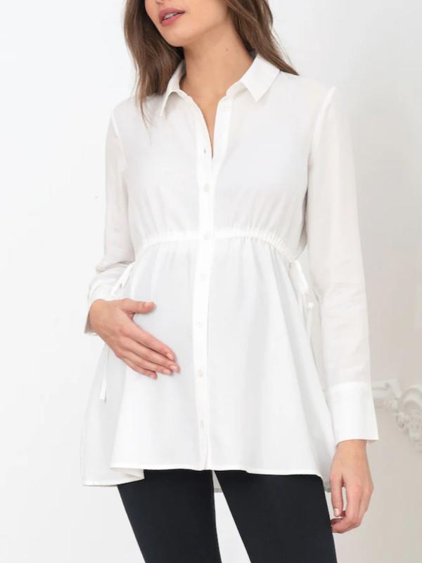 Filippa Maternity Button-Down in White