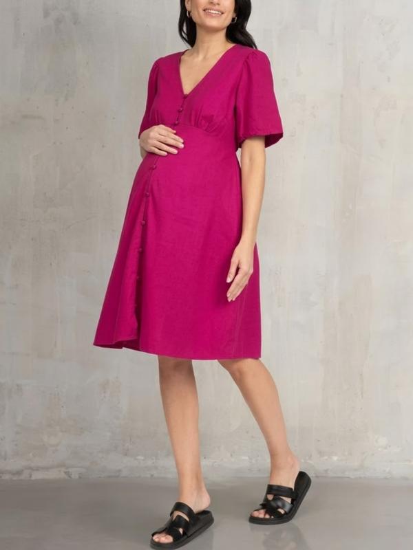 Emilie Maternity A-Line Dress in Pink