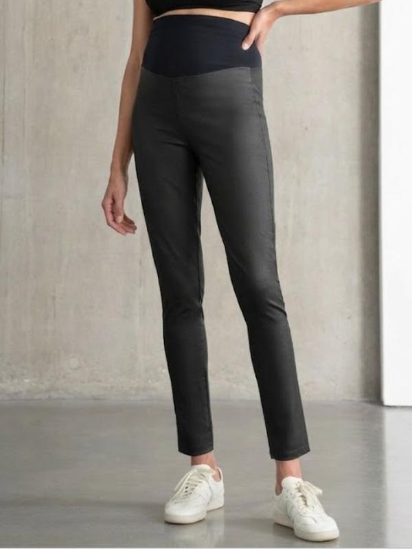 Lexes Post-Maternity Coated Leggings in Black