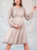 Gracelyn Maternity Dress in Taupe