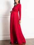 Ayuna Maternity Wrap Maxi Dress in Red