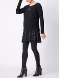 Tiffany 2-in-1 Maternity & Nursing Cable Knit Sweater Dress in Black